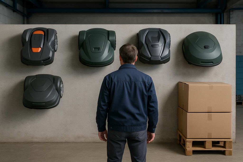 Tondeuse robot et destockage
