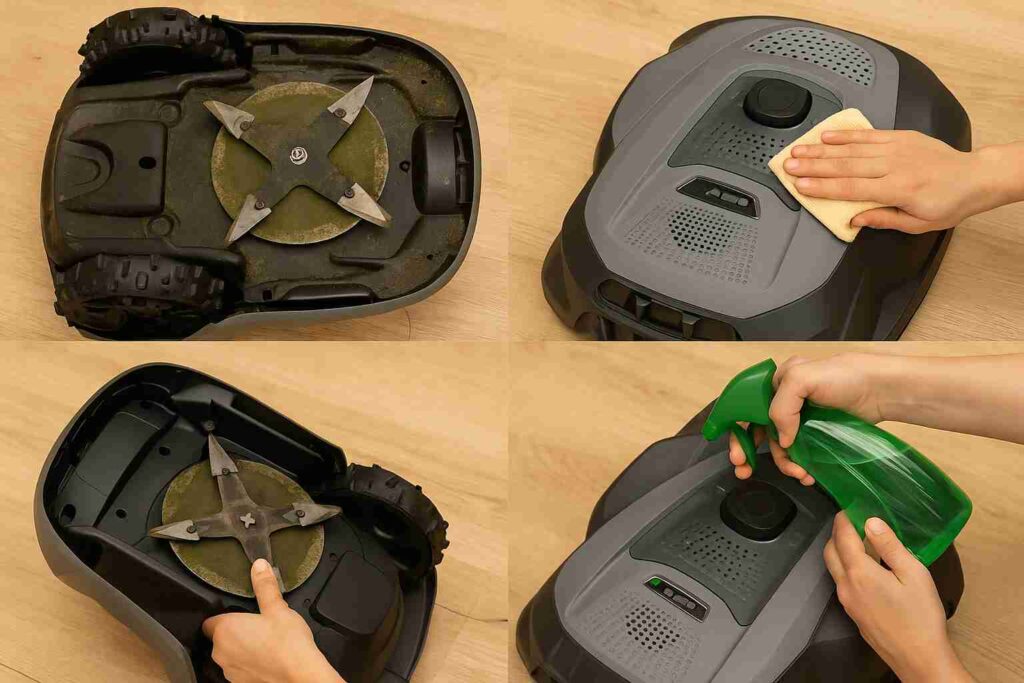 Nettoyage d'un robot tondeuse