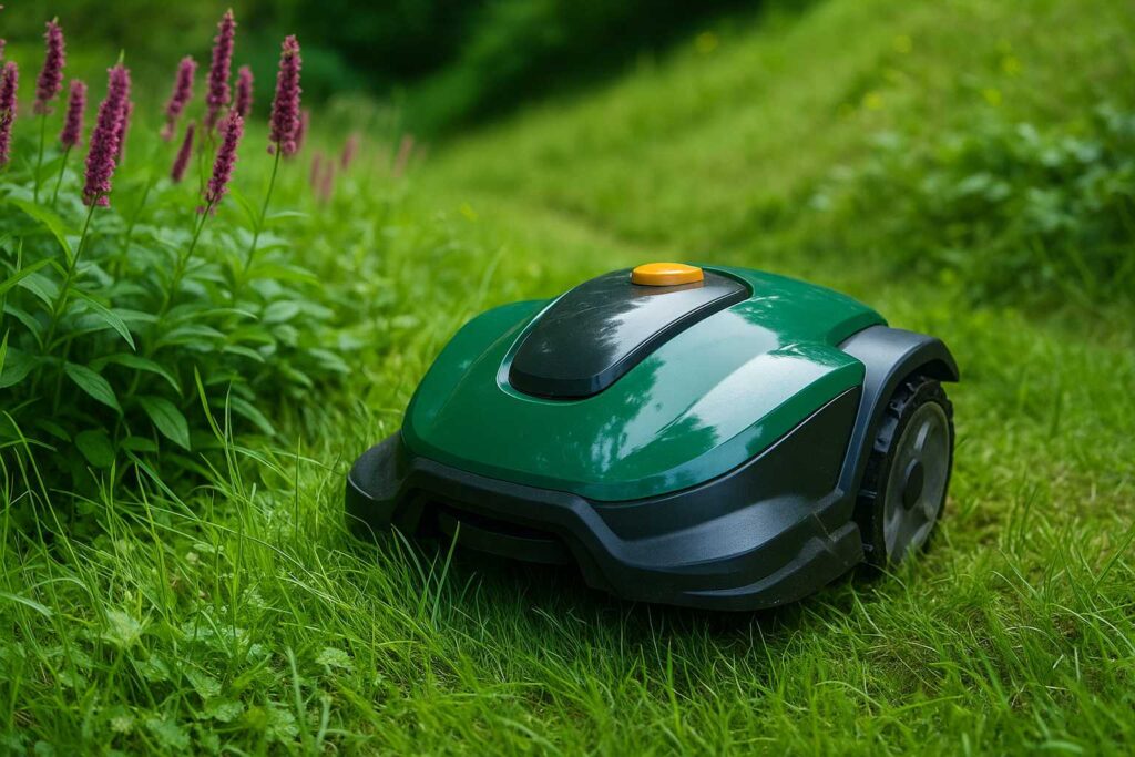 Robot tondeuse et herbes hautes