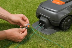 guide pour mettre 2 fils guide robot tondeuse