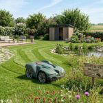Robot tondeuse fonction wildlife-friendly en pleine action